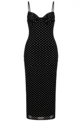 Polka Dot Strappy Midi Dress