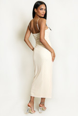Polka Dot Strappy Midi Dress