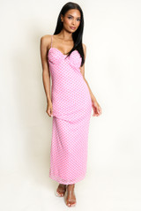 Polka Dot Strappy Midi Dress