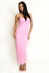 Polka Dot Strappy Midi Dress