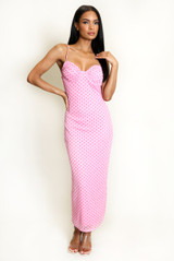 Polka Dot Strappy Midi Dress