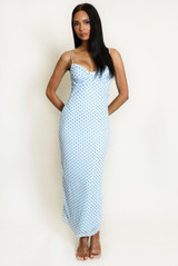 Polka Dot Strappy Midi Dress