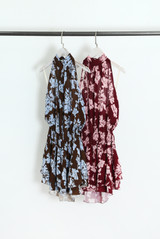 Leaf Printed Halter Mini Dress