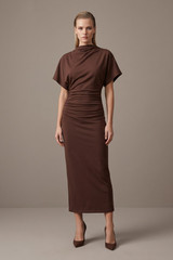 Gathered Waist Midi Dress