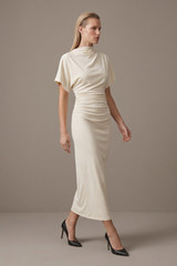 Gathered Waist Midi Dress