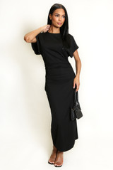 Gathered Waist Midi Dress