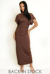 Gathered Waist Midi Dress