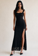 Lace Split Front Maxi Dress