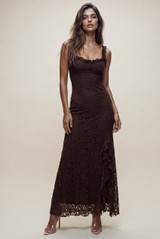 Lace Split Front Maxi Dress