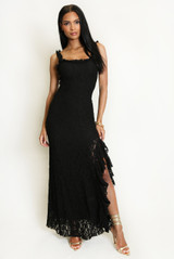 Lace Split Front Maxi Dress