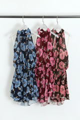 Floral Printed Halter Mini Dress 