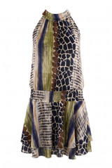 Reptile Printed Halter Mini Dress (PRE ORDER)