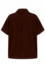 Mandarin Collar Loop Closure Blouse