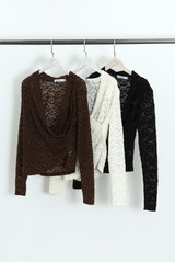 Lace Twist Asymmetric Blouse