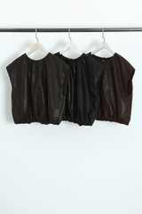 PU Balloon Blouse