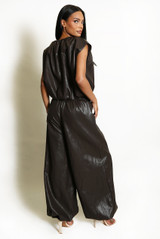 PU Balloon Blouse