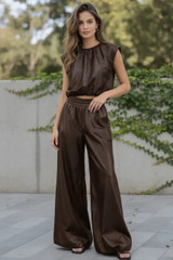PU Balloon Hem Trouser
