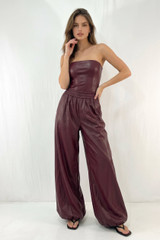 PU Balloon Hem Trouser