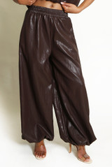 PU Balloon Hem Trouser