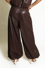 PU Balloon Hem Trouser