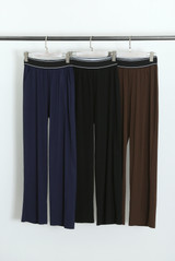 Banded Waist Wide Leg Trousers