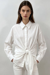 Front Knot Oversize Blouse