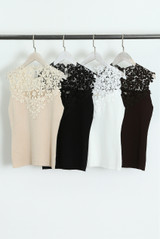 Floral Applique Fine Knit Top