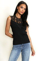 Floral Applique Fine Knit Top
