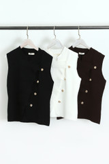 Drummer Boy Sleeveless Fine Knit Top