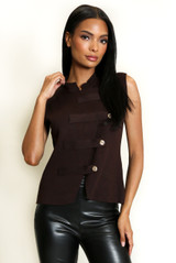 Drummer Boy Sleeveless Fine Knit Top