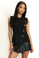 Drummer Boy Sleeveless Fine Knit Top