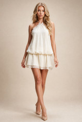 Chiffon Halterneck Mini Dress