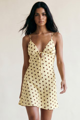 Polka Dot Cut Out Back Mini Dress