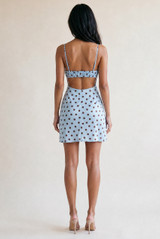 Polka Dot Cut Out Back Mini Dress