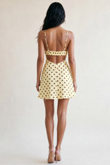 Polka Dot Cut Out Back Mini Dress
