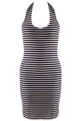 Halter Stripes Mini Dress