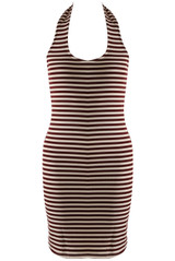 Halter Stripes Mini Dress