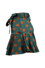 Satin Polka Dot Satin Belted Skort