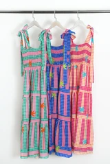 Tie Shoulder Striped Maxi Dress
