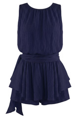 Crinkle Side Drapped Mini Dress