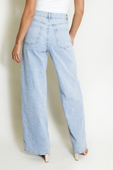 Washed Wide Leg Dad Fit Jeans