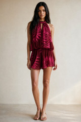 Tropical Chiffon Halterneck Playsuit