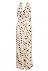 Satin Polka Dot Tie Back Midi Dress