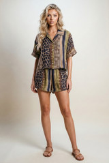 Reptile Oversize Blouse and Shorts Set