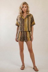 Reptile Oversize Blouse and Shorts Set(PRE ORDER)