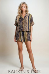 Reptile Oversize Blouse and Shorts Set