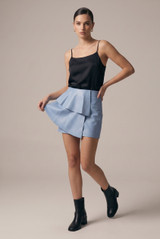 PU Pleated Mini Skirt