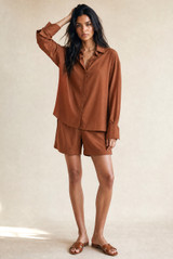 Blouse And Tailored Shorts Set