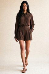 Blouse And Tailored Shorts Set