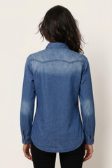 Embroidered Washed Denim Shirt